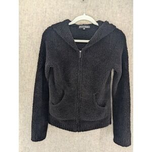 Barefoot Dreams CozyChic Brown Full Zip Hoodie Plush Microfiber Sweater Womens M